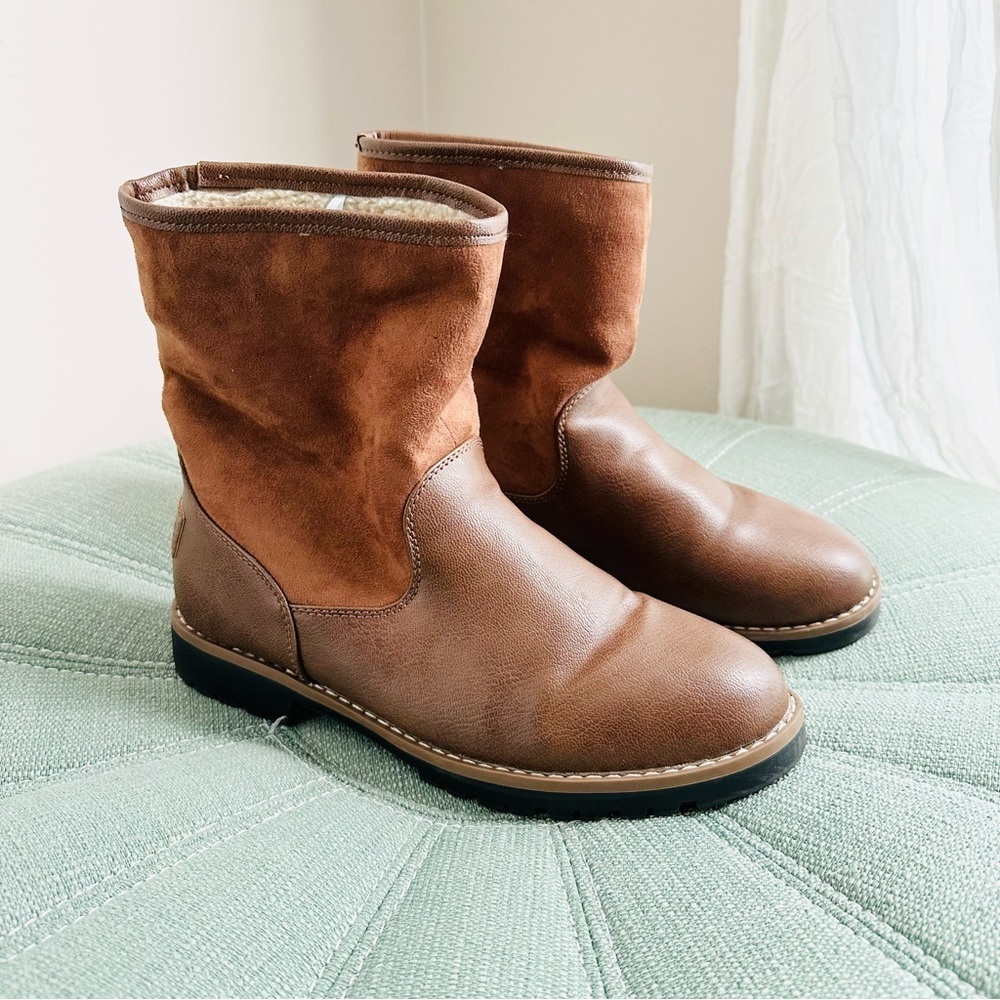 Nautica Bosun 2 Low Lug Brown Leather Boots Size 8